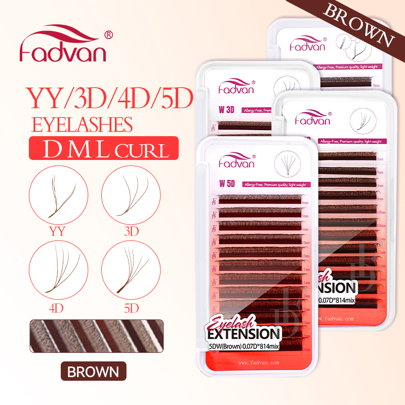 Eyelash Extension For Asian Eyes - FADVAN pestañas marrones 4D/3D/5D pestañas en