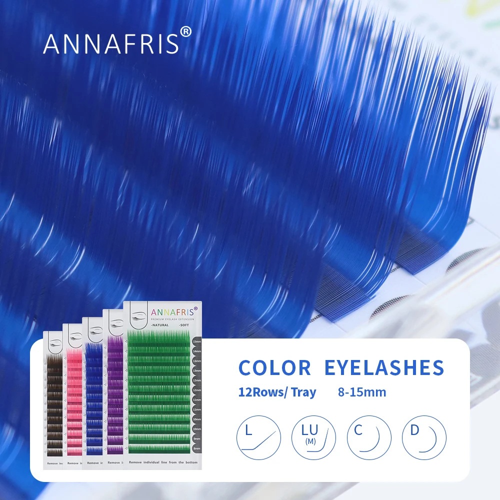 Eyelash Extension Russian - ANNAFRIS-Extensión de pestañas postizas de colores