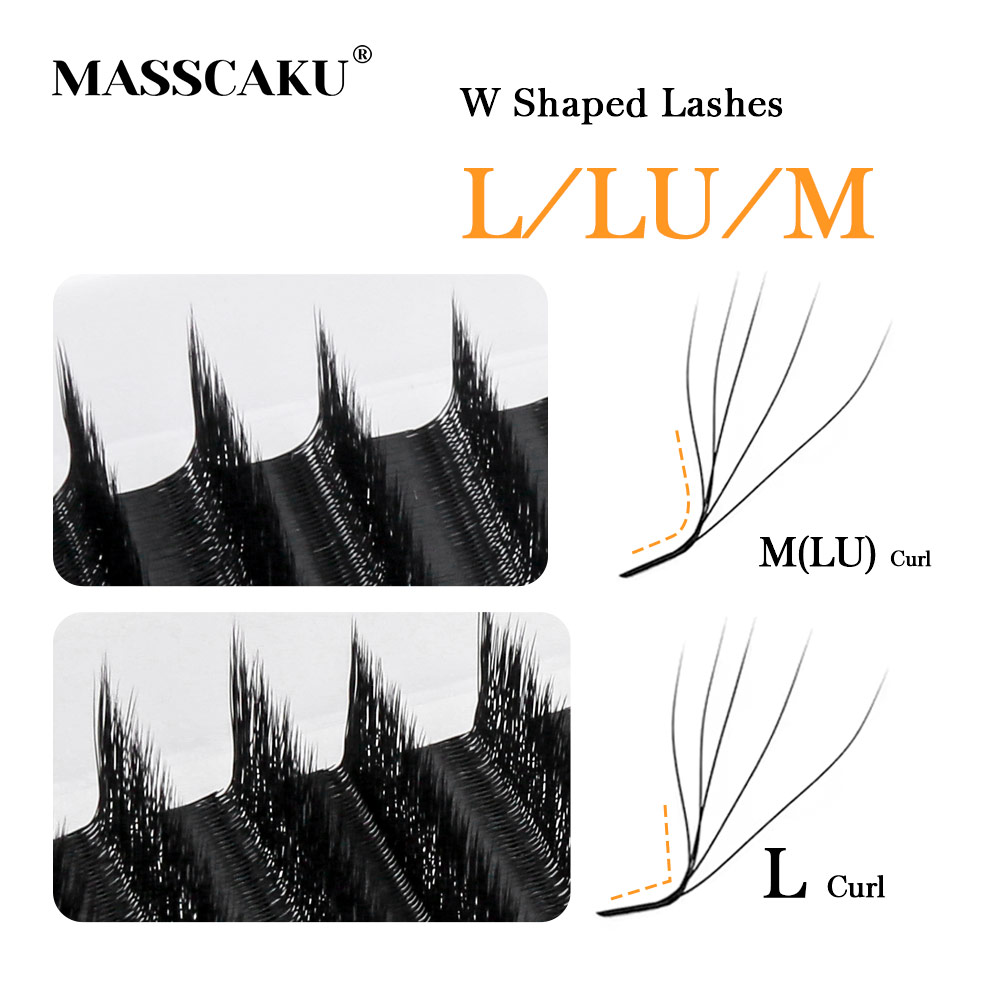 MASSCAKU L LU M Curl YY/W form - Eyelash Extension Human Hair reseña y precio