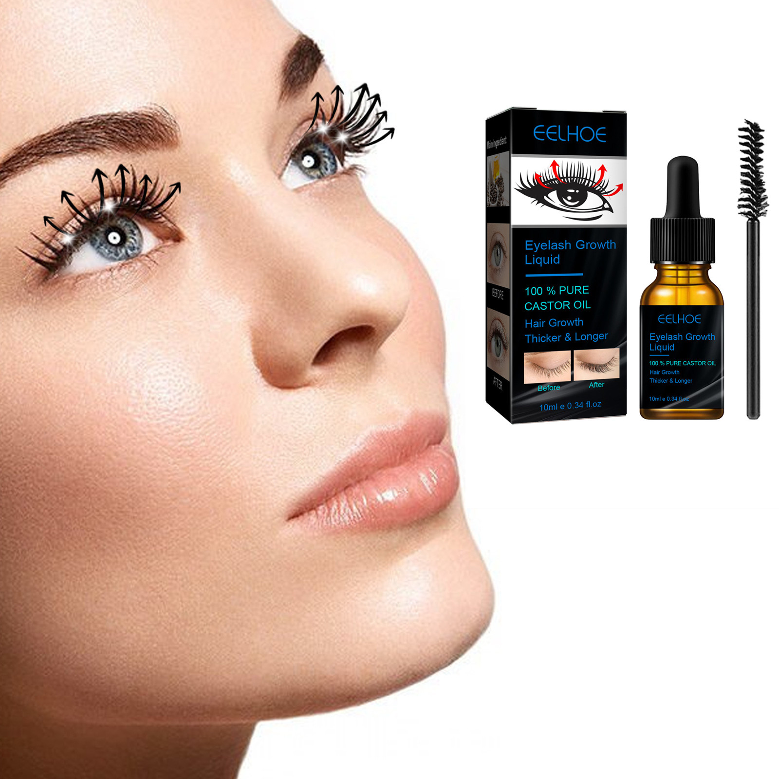 Suero de Aceite de Ricino para - Eyelash Extension Human Hair reseña y precio